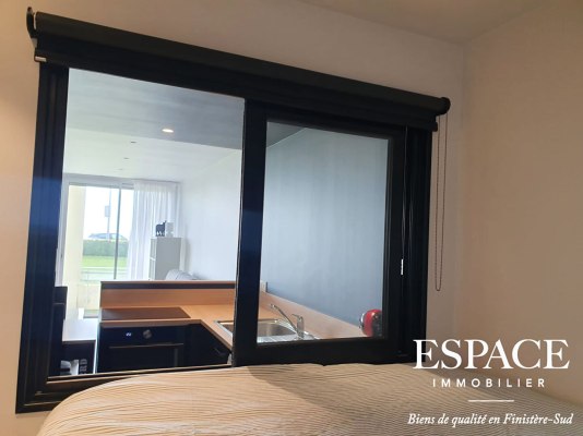 Concarneau vue mer appartement contemporain 2 pièce(s) 46.47 m2 en rez de jardin