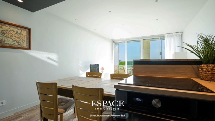 A vendre à Concarneau vue mer appartement contemporain 2 pièce(s) 46.47 m2 en rez de jardin