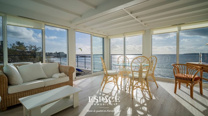 Concarneau - appartement 4 pièces face mer - Terrasses panoramiques - Jardin avec accès direct à la plage des Sables Blancs