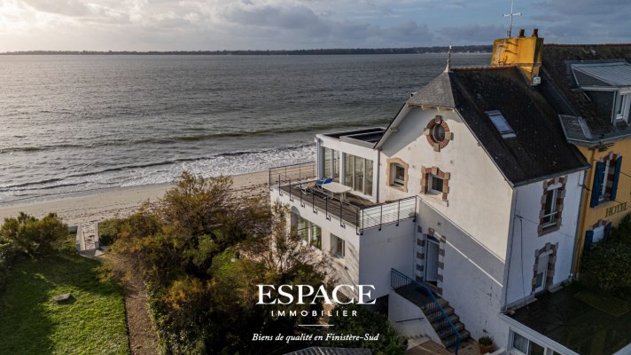 Concarneau - appartement 4 pièces face mer - Terrasses panoramiques - Jardin avec accès direct à la plage des Sables Blancs