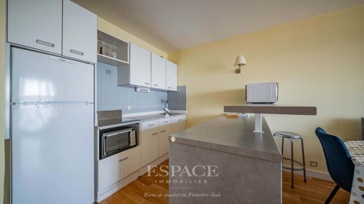 À vendre, dans le triangle d'or Concarnois - face à la mer : appartement 2 pièces avec terrasse et parking